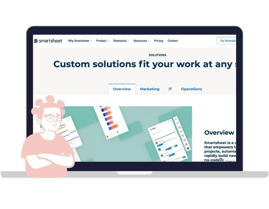 Smartsheet sales page