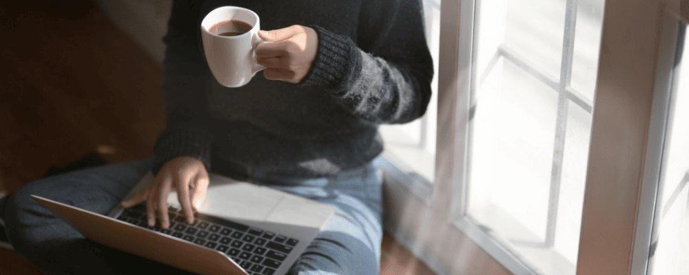 girl working at laptop