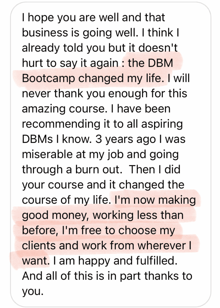 DBM Bootcamp review